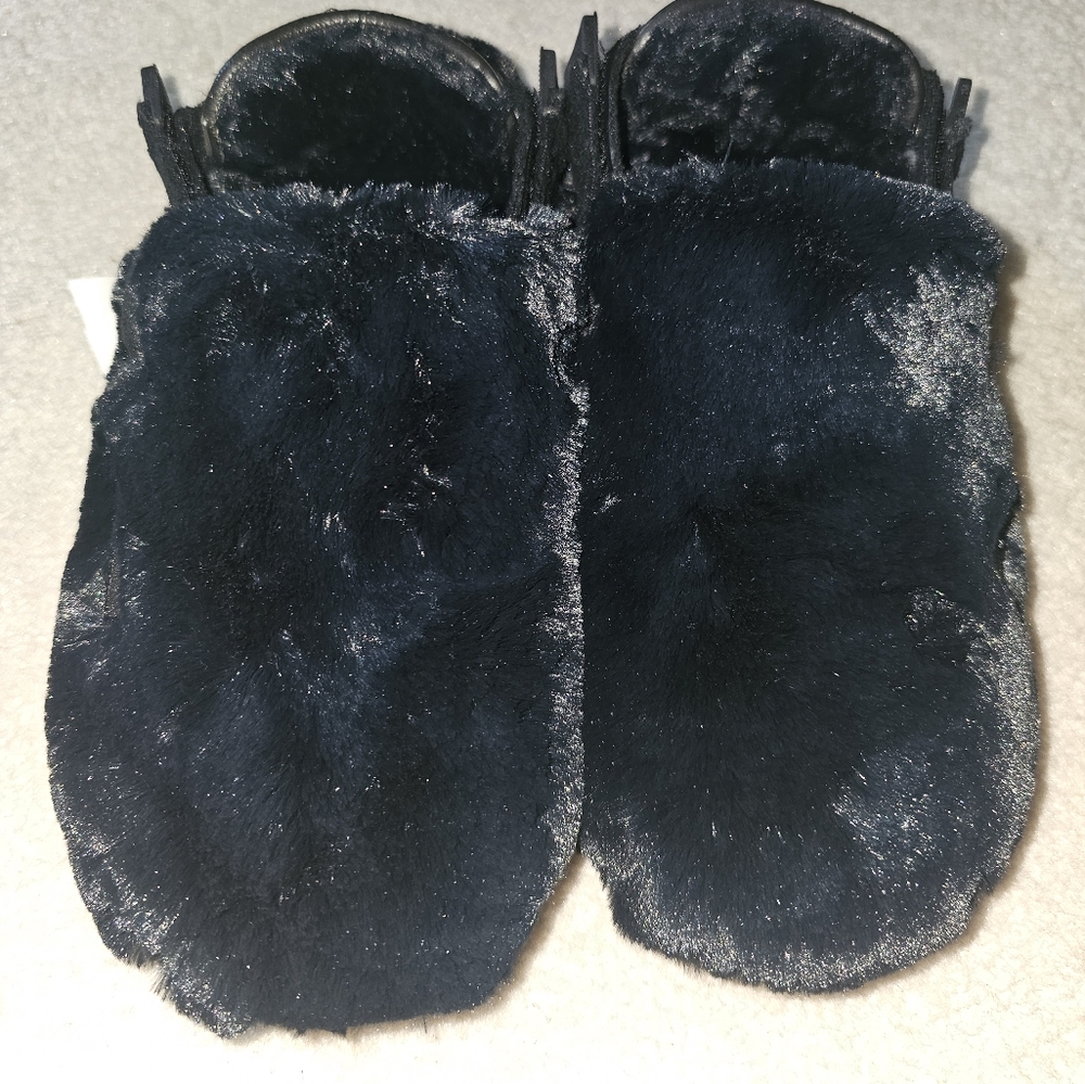 Nike Black Furry Mules